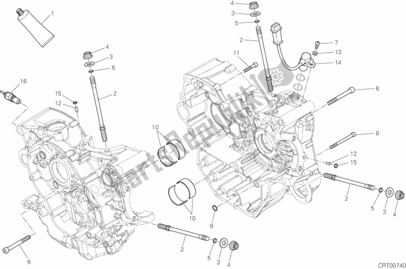 All parts for the 10a - Half-crankcases Pair of the Ducati Multistrada 950 Touring 2017